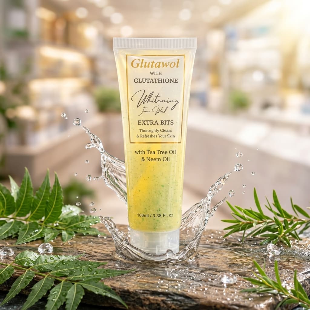 Glutawol Whitening Face Wash Extra Bits 100ml